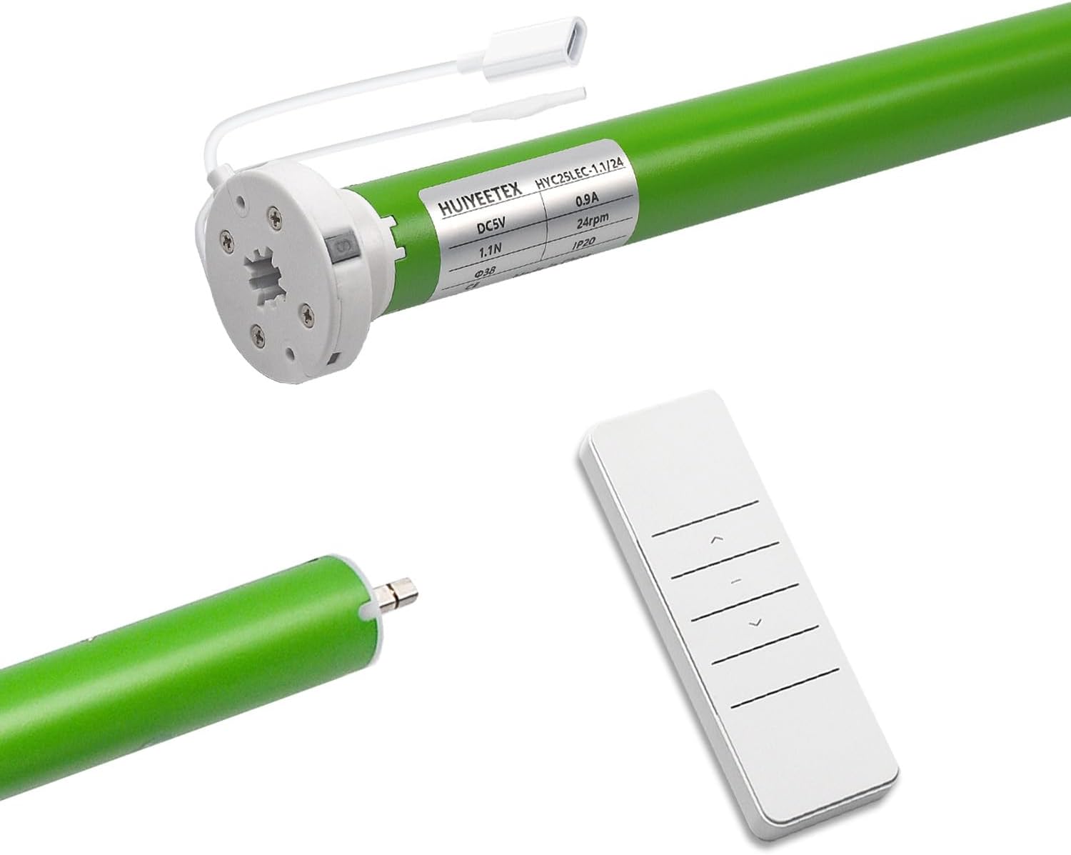 5V USB-C Tubular Motor Blinds Kit Retrofit Motorized Roller Blind with Remote Control, Rechargeable Smart Blinds for Windows