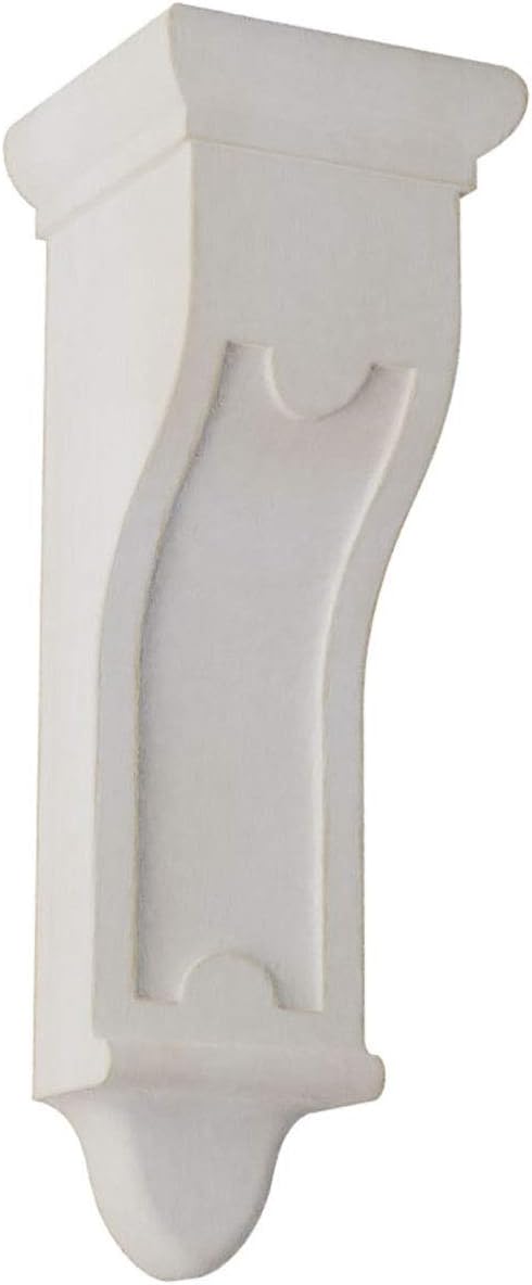 Ekena Millwork CORWD04X04X12ARWH Arts and Crafts Vintage Decor Corbel, 4"W x 4"D x 12"H, Chalk Dust White