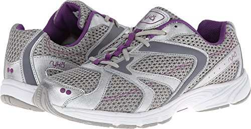 Ryka Women's Propel SMW Chrome Silver/Deep Lilac/Frost Grey Sneaker 7.5 B (M)