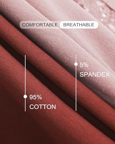 Image of 6 Pack Cotton Bikini Womens Underwear Hipster Lace Panties Soft Stretch Breathable Low Rise S-XL