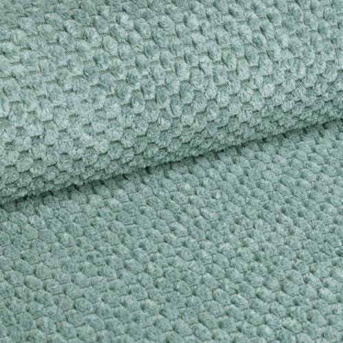 PAW TEXTIL – Onega tela por metros 146 cm – Tela de terciopelo suave y mate – 300 g/m² – 35.000 Martindale – Impermeable y apta para mascotas – Tela para tapizar sofá, silla, paneles – Verde claro
