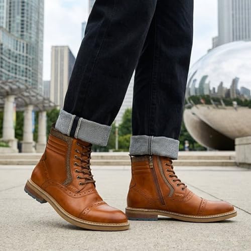 Image of Arkbird Mens Chelsea Boots, Stylish and Comfort Leather Chukka Ankle Boots with Zipper