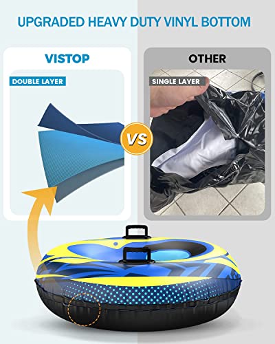 Snow Tube for Kids and Adults, Inflatable Sledding Heavy Duty Thicken Bottom Fast and Durable, Winter Fun Toys for 3-5 4-8 Children Boys Gift Outdoor Snow Games - Thumbnail 3