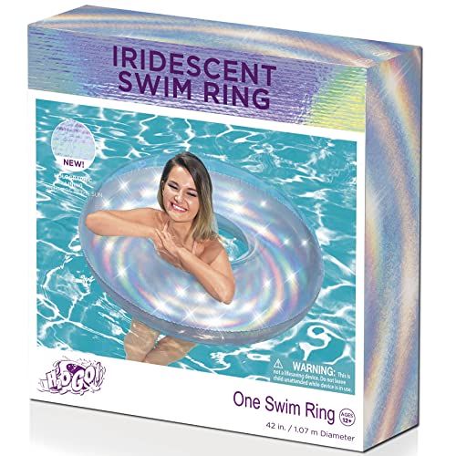 H2O Go Iridescent Inflatable Swim Ring 42" #TOP1