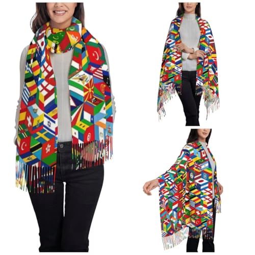 Women Winter Scarves Shawls - Novelty Countries National Flag 3D Print Printed Scarves Wraps Ladies Soft Warm Tasse3