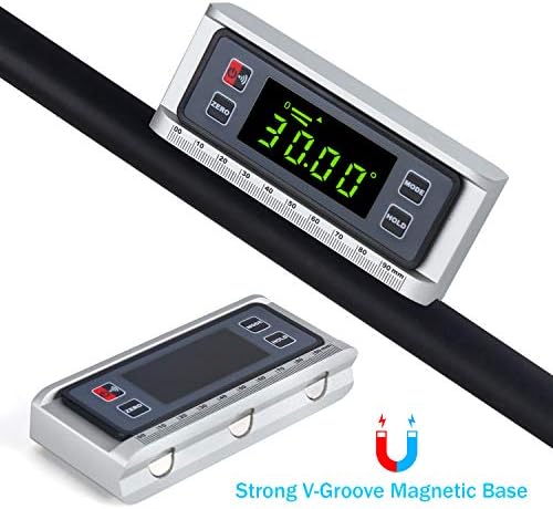 Digital Protractor Angle Finder Level Inclinometer Magnetic V-Groove 0~360 Degree w/Backlight