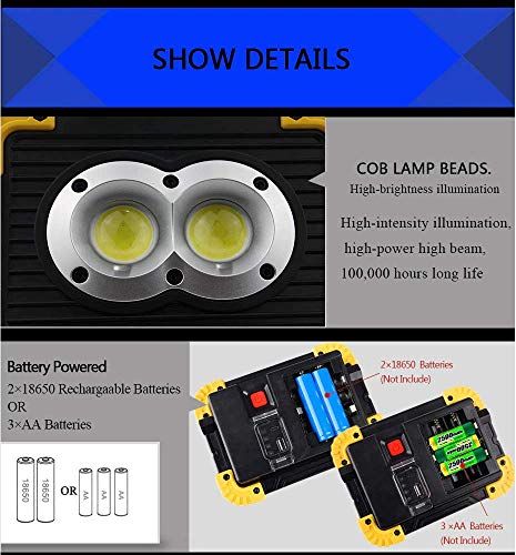image for Radjawali Portable 20W COB LED Work Light, Outdoor Lantern Lamp, Flood