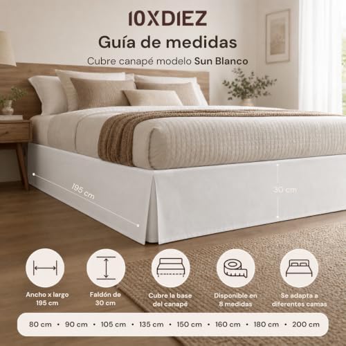Miniatura 3 de 10xdiez Cubre Canapé Sun Blanco - Cama 135cm