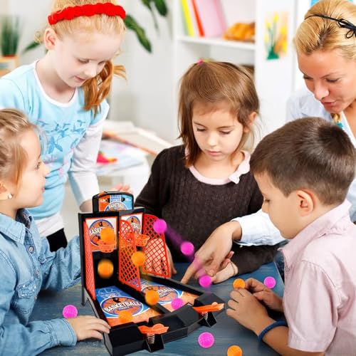 Mini Tabletop Basketball Game Desktop Basketball Games Basketballs Shooting Games Toy Basketballs Arcade Game Table for Adults Kids Office Stress Relief Birthday Gifts - Image 5