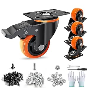 Tayloon 3-Inch Heavy Duty Locking Casters Set