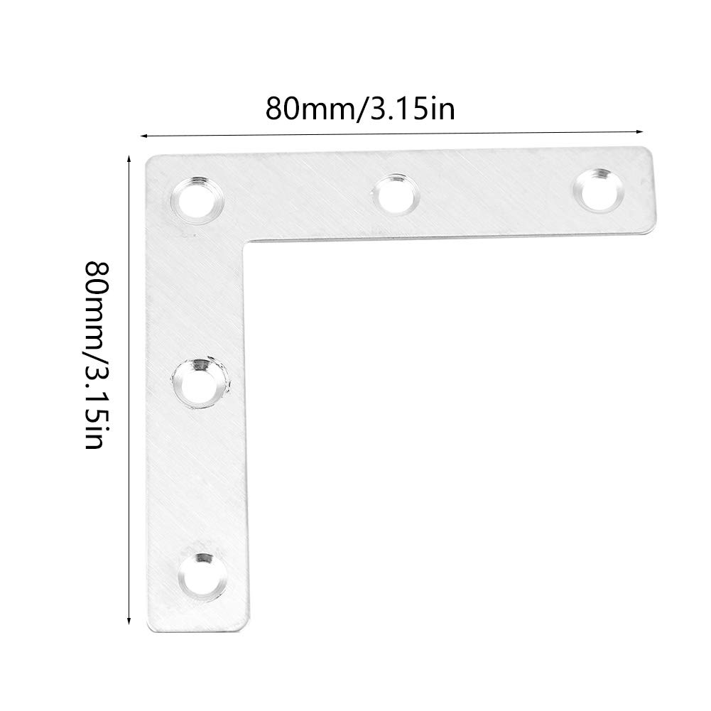 Soportes De Esquina En L De Acero Inoxidable (Pack 8) - 225x27x27 Mm, 90 Grados, Para Refuerzo De Muebles