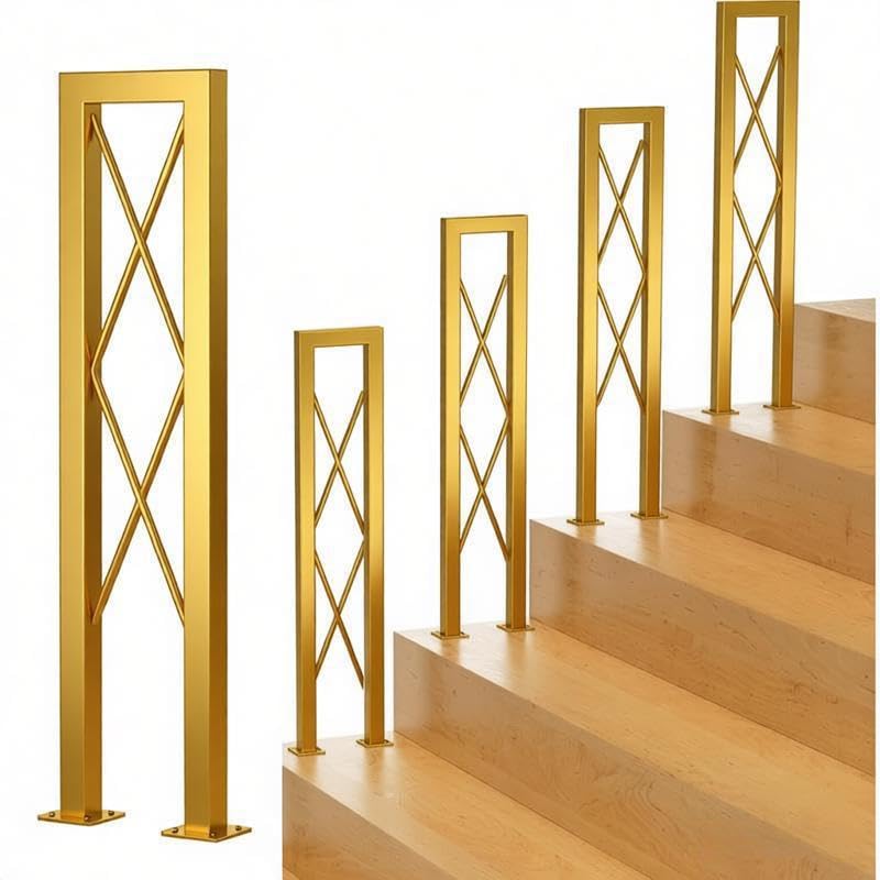 Rambarde d'escalier dorée haut de gamme, finition luxueuse de 100 cm
