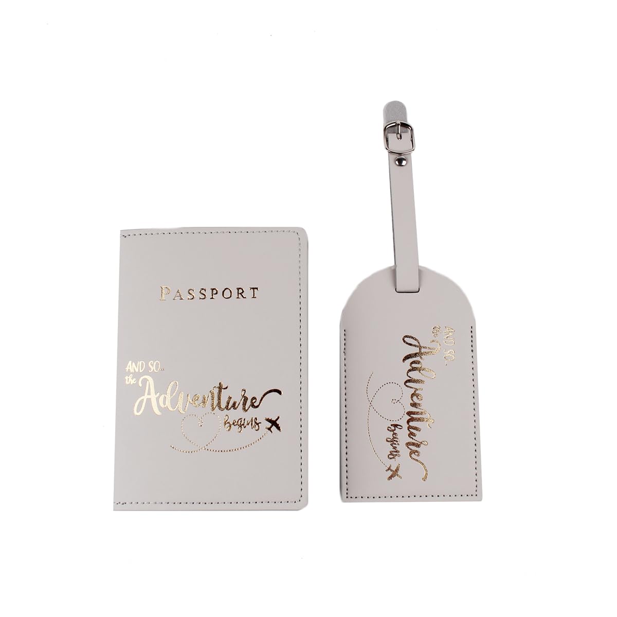 Belsmi Passport and Luggage Tags Set Travel Suitcase Tag (Grey)