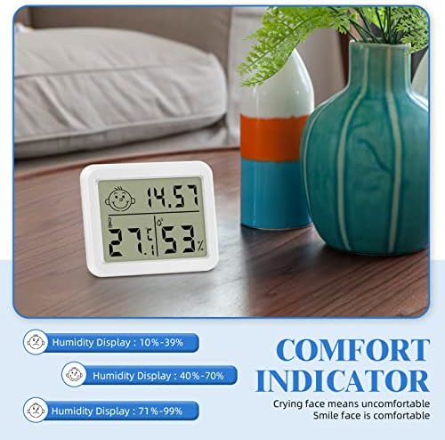 Room Thermometer Indoor, Digital Room Thermometer Indoor, Home thermometer Hygrometer with Indoor Climate Indicator, Indoor Thermometer for Office, Baby Room, Greenhouse, Wine Cellar