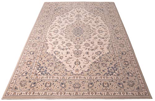 Klassischer Orient-Teppich aus 100% nachhaltiger Schurwolle | Florales Mittelmotiv | 240 x 340 cm; Farbe: hell beige…