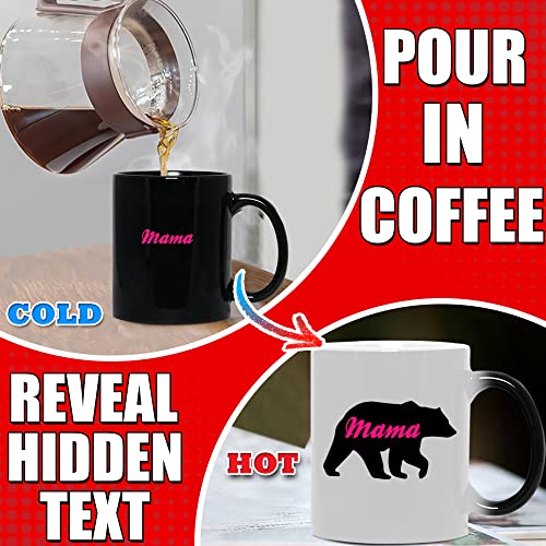 Caneca de café Mama Bear que muda de calor para mamãe com caixa de presente colorida [340 g] Caneca