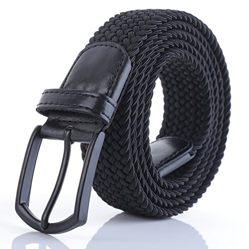 Image of 2pcs Men's Stretch Woven 1.3 inch Wide Elastic Braided Belts