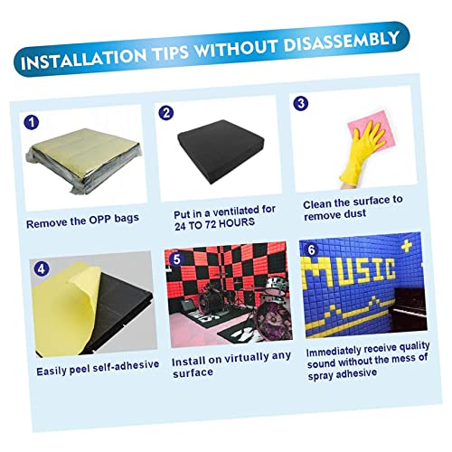 Kisangel 6pcs Paneles Acústicos de Espuma Ignífuga para Paredes con Reducción de Ruido para Estudio en Casa Sala de Grabación y Decoración de Sala de Batería miniatura 2