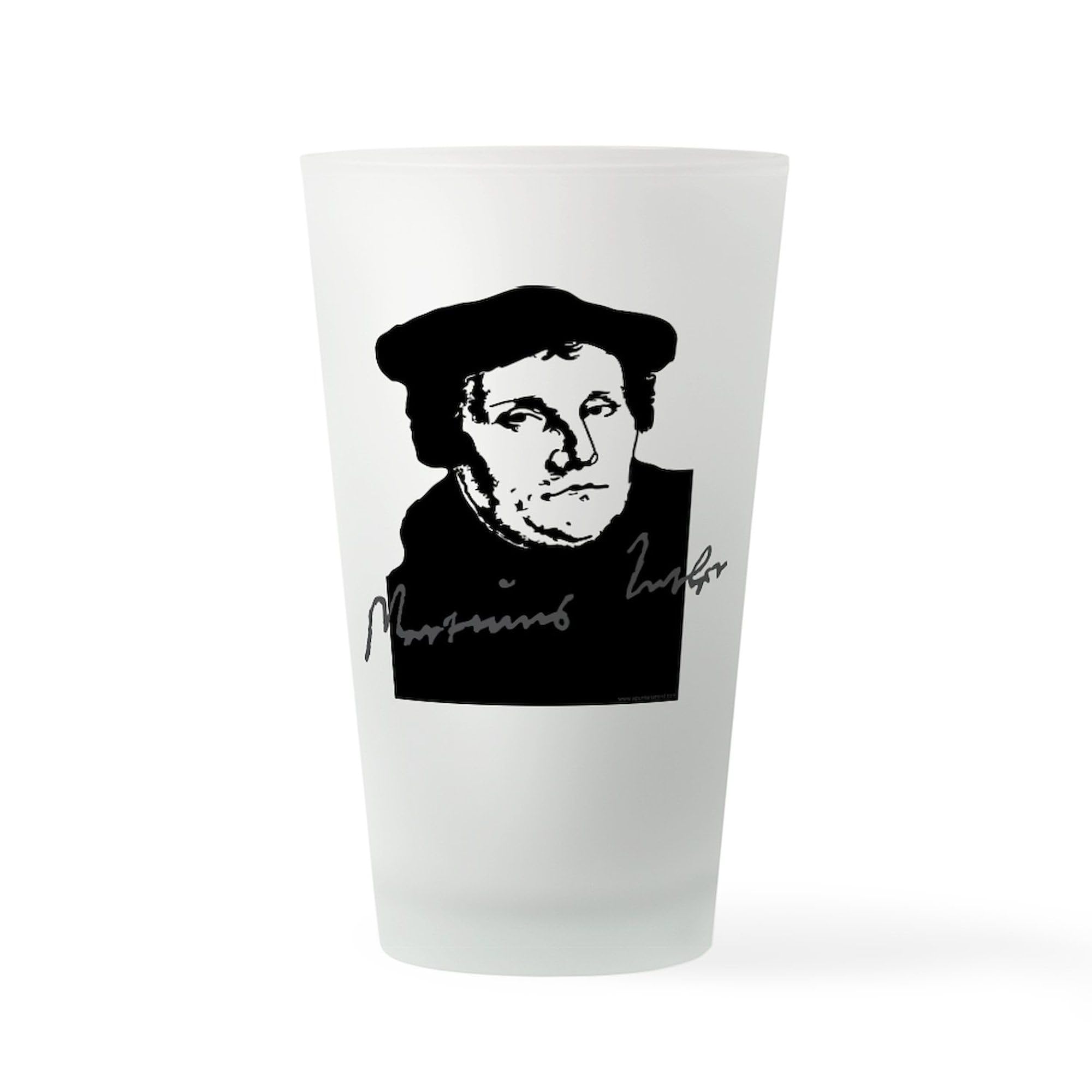 CafePress Martin Luther Bust And Signature Pint Glass, 16 oz. Drinking Glass
