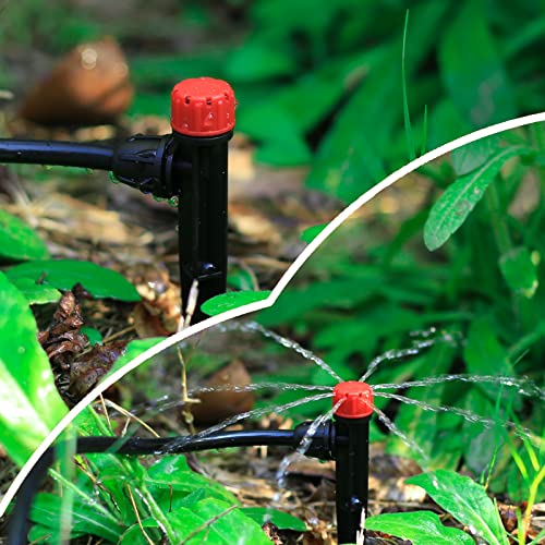 Drip Irrigation Emitters With Adjustable 360 Degree Water Flow Drippers For 1/4 Inch Tubing,25Pcs Garden Drippers Sprayer 25Pcs Drip Irrigation Emitters Perfect For House Garden Watering System. (50Pcs-Colorful*25 Sprayer*25 Drip) #TOP5