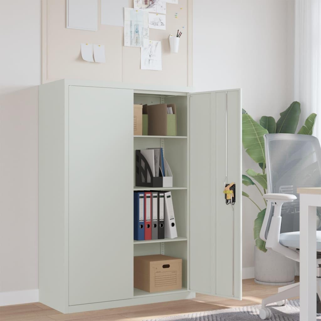 Aktenschrank Büroschrank Stahlschrank Werkzeugschrank Stahlblech Pulverbeschichtet Abschließbar 90×40×140 cm Stahl Grau