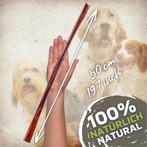 Getrockneter Rinder-Schlund 50 cm, 500 g | Proteinreicher Hundesnack | Naturkauartikel für Zahnpflege | Trockenfleisch für Hunde