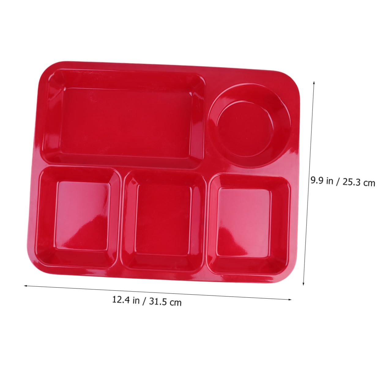 NAMOARLY Included Red Anti-fall Plate Divided Sections Dinnerware Set for Home Restaurant Use