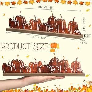 Thanksgiving Pumpkin Mantel Decor Metal Pumpkin Table Centerpieces with Wooden Base Rustic Pumpkin Tabletop Sign for Thanksgiving Tiered Tray Decor Fall Home Decorations(Pumpkin Style) Thanksgiving Pumpkin Mantel Decor Metal Pumpkin Table Centerpieces with Wooden Base Rustic Pumpkin Tabletop Sign for Thanksgiving Tiered Tray Decor Fall Home DecorationsPumpkin Style