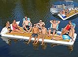 FKKFUCI Cama Flotante Inflable De Agua, Muelle Flotante, Colchoneta De Yoga Flotante De Agua, Lago Inflable para Adultos Balsa De Muelle De Isla Flotante Piscina De 3-4 Personas Y Plataforma Flotante