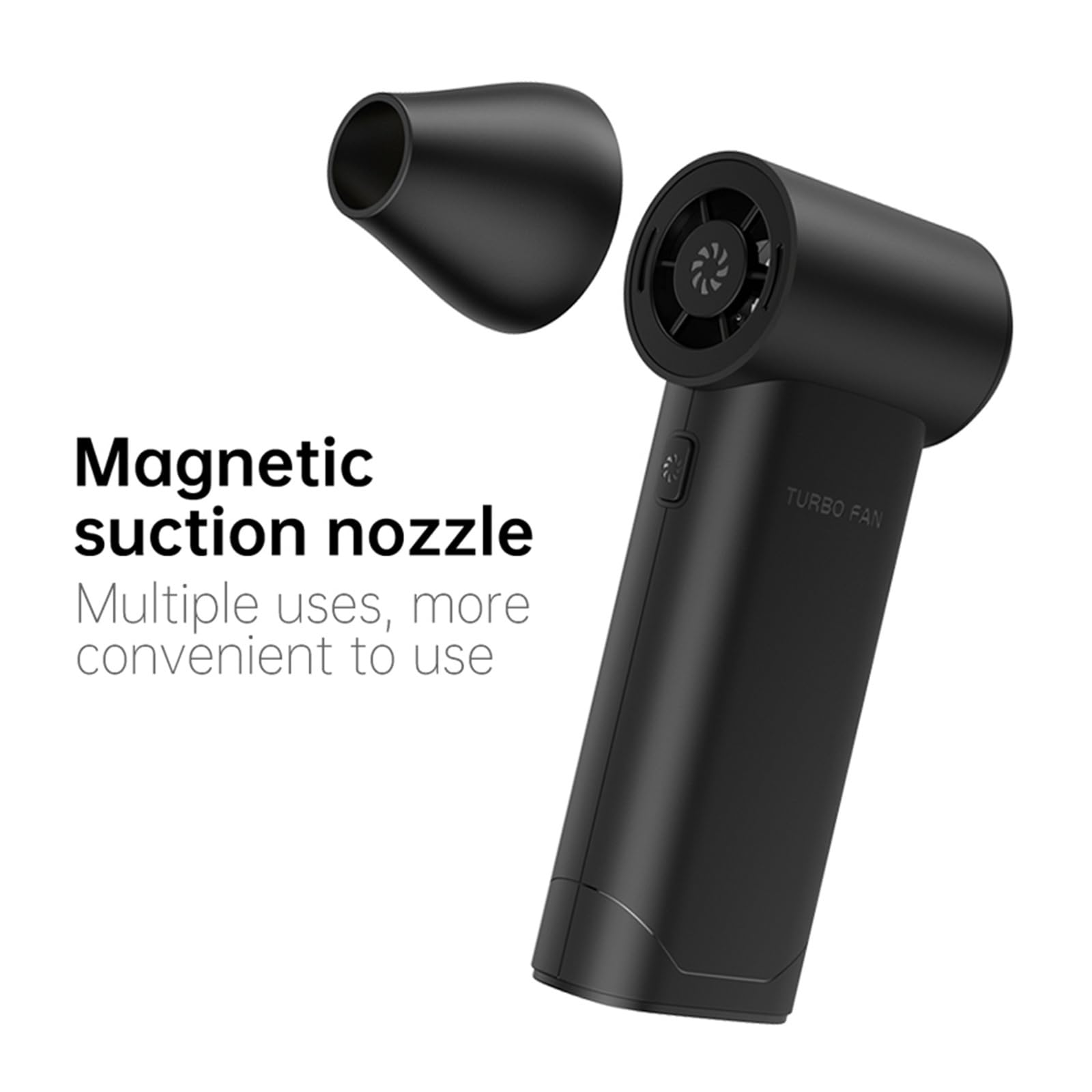 Soffiatore per foglie, X5 Fan Ventilatore elettrico potente Asciugacapelli portatile ad alta velocità Turbo(Noir)