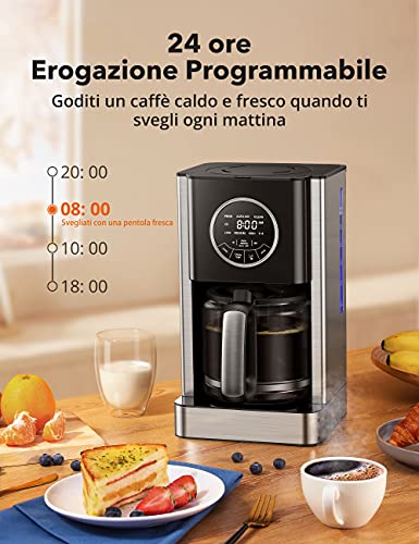 Kaffeemaschine, 1000 W, tropffreies System, 1,8 l, bis zu 12 Tassen, einstellbare Konzentration, 4 Stunden konstante… – Bild 4