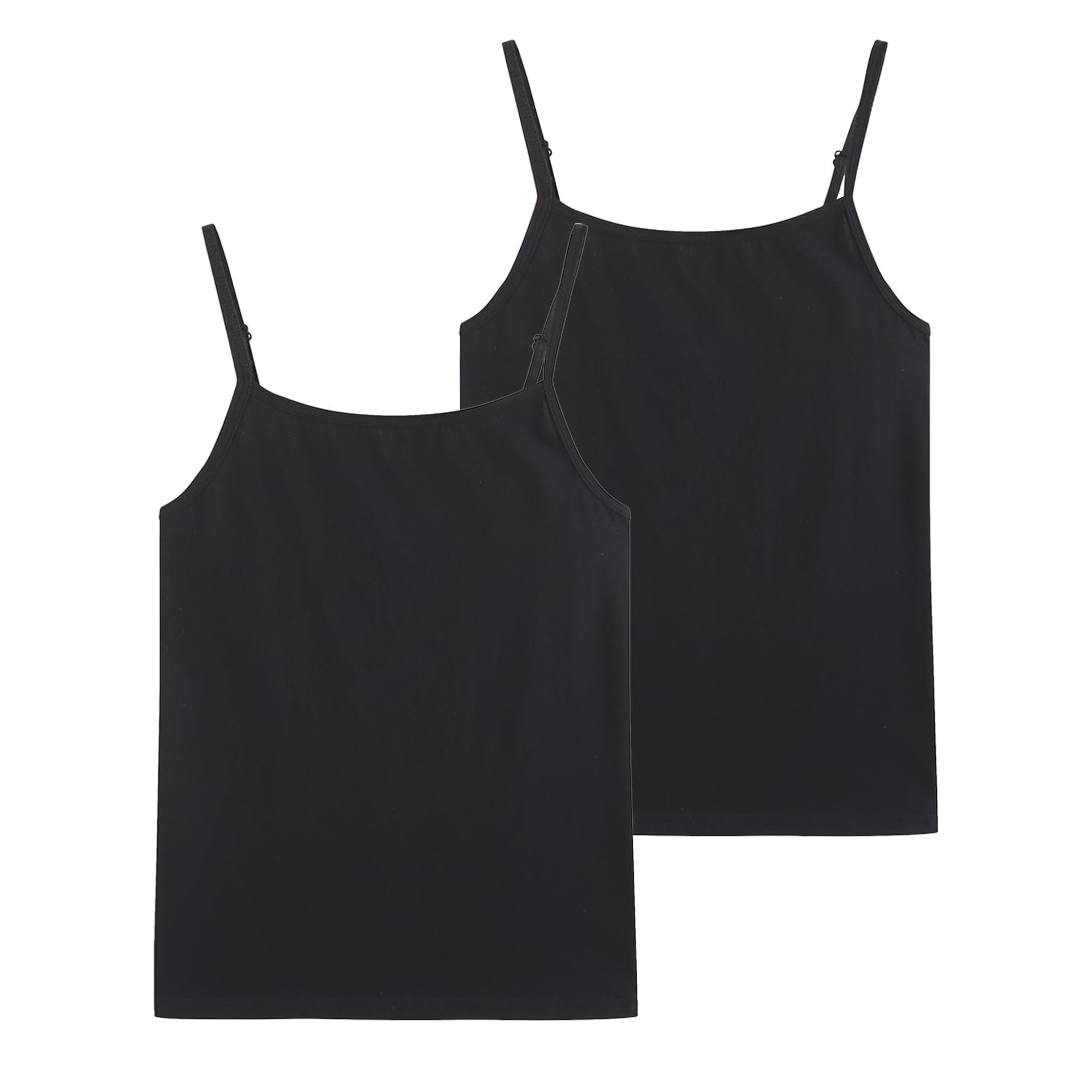Girls Undershirts Camisole Tank Tops for Kids with Adjustable Straps Cotton Dance Cami for Teen 5-12 Years