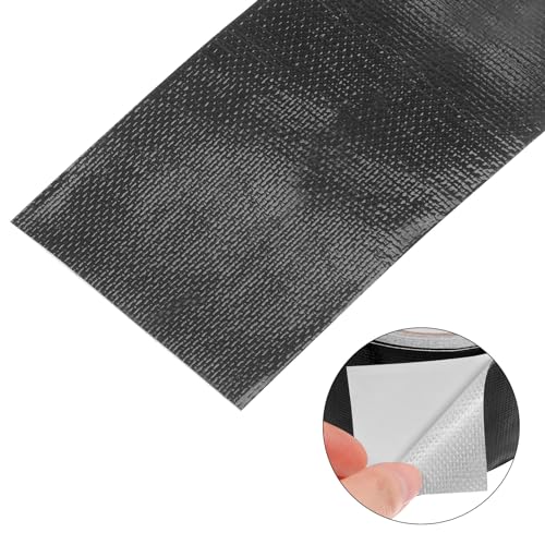 Image of HARFINGTON 3pcs Tarpaulin Repair Tape, 3.15 inch x24.6ft Waterproof Rip Stop Patch and Tent Repair Tape for Tear Resistant Tent Greenhouse, Black