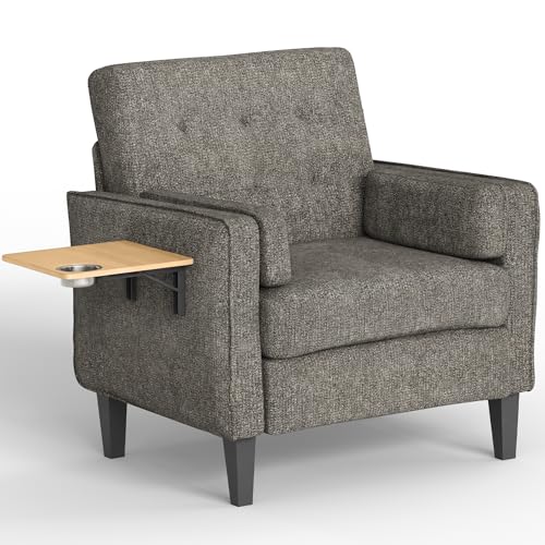 Sillón Plegable Chenille Gris oscuro