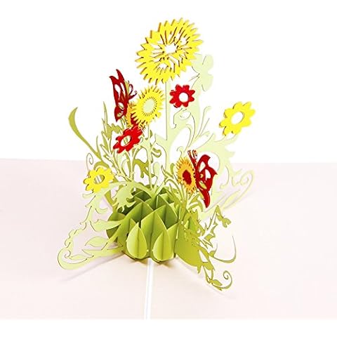 Paper Spiritz 3D Pop up Cards Valentines Day, Graduation, Sunflowers, Anniversary, Love, Wedding, All Occasion, Birthday Cards for Her Husband Wife with Envelope Cover