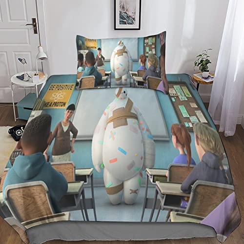 Baymax Juego De Cama Supersuave con Almohadas, Juego De Cama De Películas Microfibra...