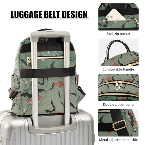 Image of Gothic Bat Quilted Backpack Purse for Women Fashion Small Backpack S | Shoulder Bag Travel Casual Daypack