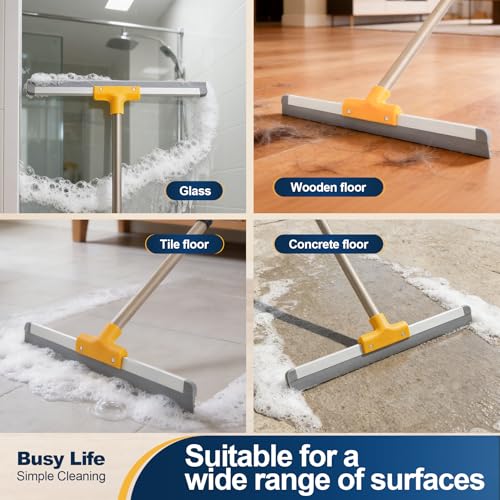 Image of Yocada Rubber Floor Squeegee TPR Blade Scrubber Broom Shower Squeegee