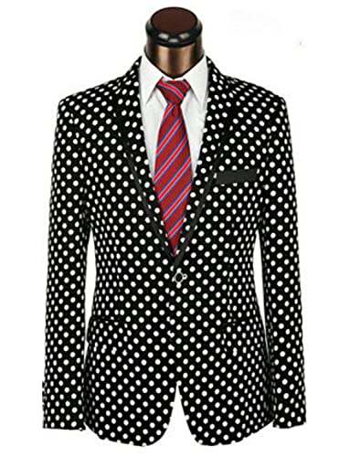 Men's Polka Dots Blazer One Button Suit Jacket Custom Coat for Party Dinner2