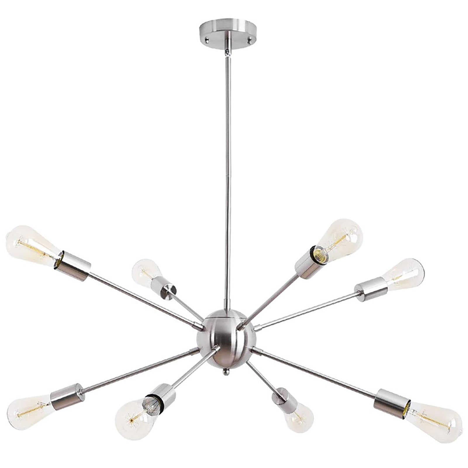 LYMSXAZOU Pendant Lights Modern Brushed Nickel Chandelier - Mid Century Light Fixture for Living Room Industrial Flush Mount Ceiling Lighting