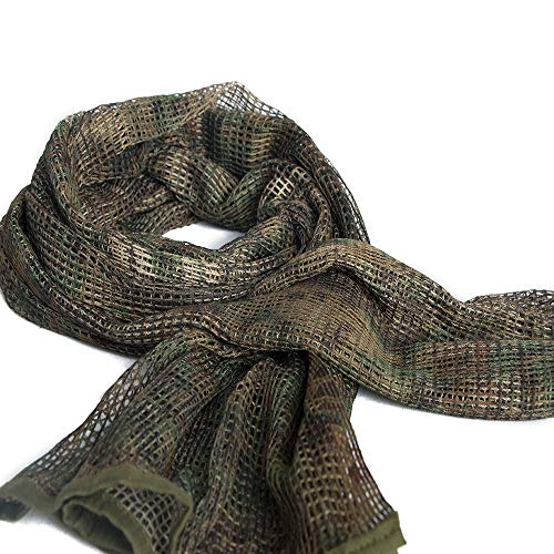 IRQ Tactical Military Neck Scarves Camo Men Scarves Ghillie Sniper Veil Desert Shemagh Scarf Knitting Mesh Net Head Face Wrap for Wargame