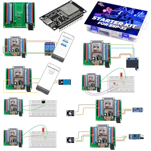 Image of Quad Store IoT Super Starter Kit Compatible with ESP32 Type C Board and Arduino IDE | DIY Beginner Learning Kit with Sensors for Robotics, Programming & Electronics Projects