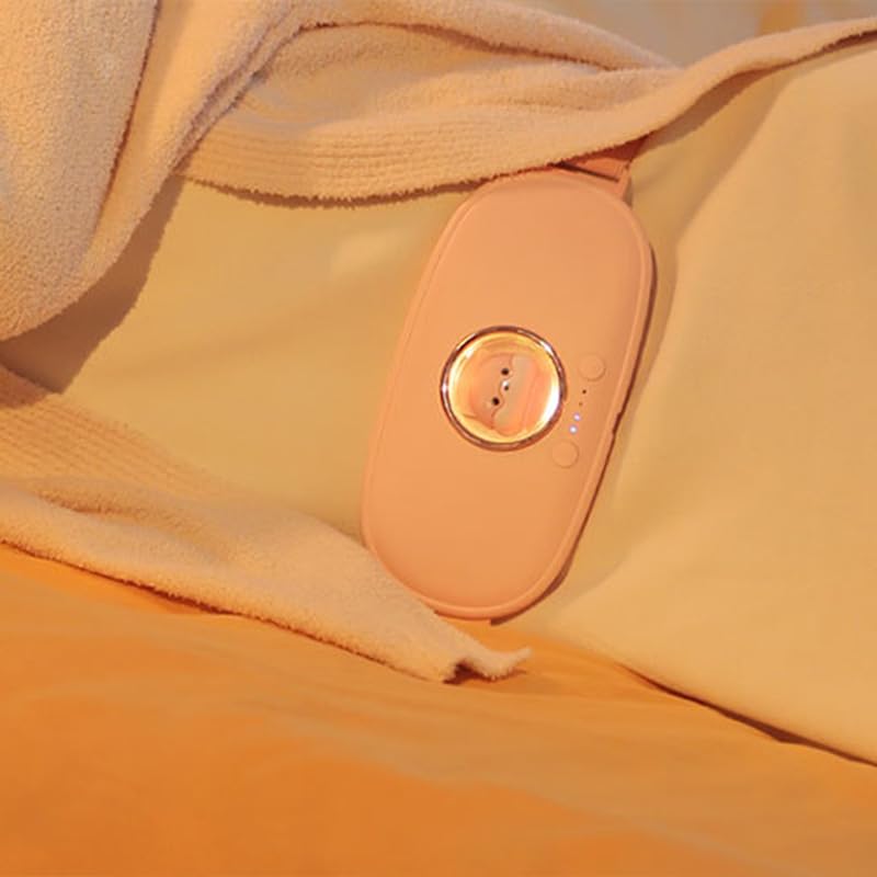 AMONIDA Cinturón de Calentamiento Menstrual, Almohadilla de Compresión Caliente Vibratoria para Aliviar las Molestias del útero y la Espalda, Diseño Portátil (WHITE)