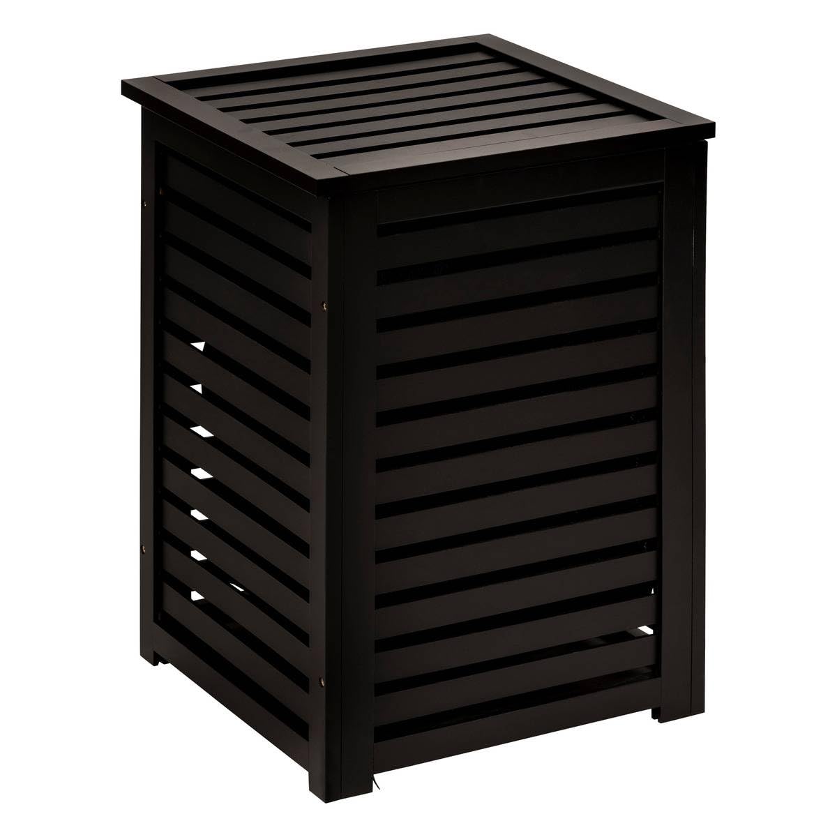 Cesto portabiancheria 65l "sicela" in bambù nero - 5 five simply smart