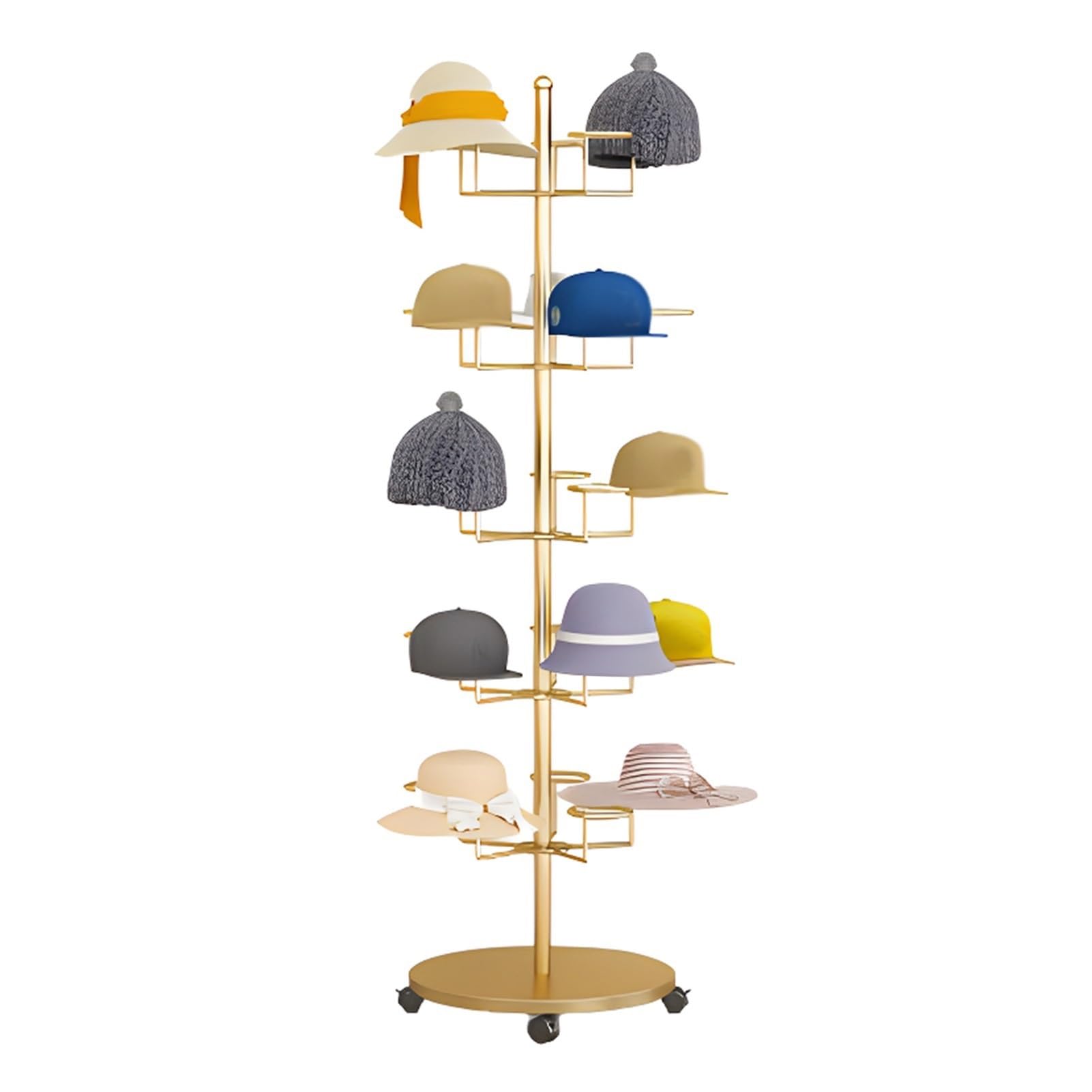 Organizadores de Sombreros móviles, Soporte para Pelucas de 5/6/7 Capas, Soporte de exhibición de Gorros de Vaquero de pie, para Tienda de Cascos/guardarropa/ti,