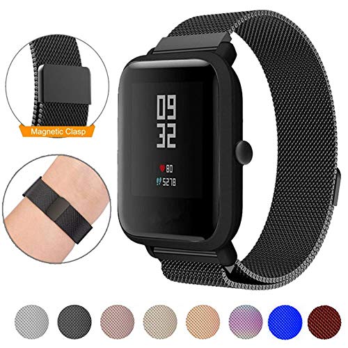 Pulseira nsmart_store compatível com Amazfit GTR 42MM / GTS / GTS 2 / GTS 2 mini (Preta aço)