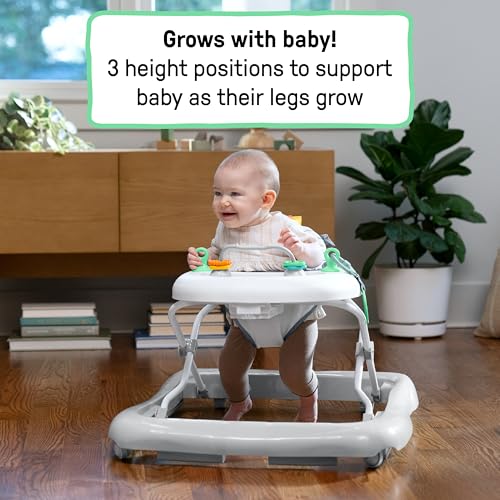 Ingenuity Smooth Strides Activity Baby Walker - Chambray, Developmental Walker, 3 Adjustable Heights, Toys Included, 6M-12M - image 6