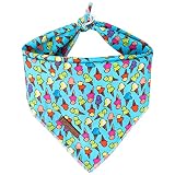 UP URARA PUP Summer Dog Bandana, Hawaii Bandana for Medium Large Dog, Cute Blue Puppy Bandana, Cotto