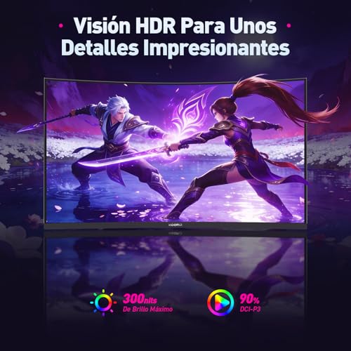 KOORUI G3221SC 32-inch QHD Gaming Display, Curved 180Hz, VA 1500R Panel, MPRT 1ms, 2560 x 1440, AdaptiveSync, HDMI/DP, Eye Protection, Adjustable Tilt - 5