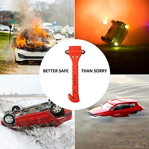 Image of Two Packs of Emergency Escape Tool Auto Car Window Glass Hammer Breaker and Seat Belt Cutter Escape 2-in-1 Tool by BlueSkyBos